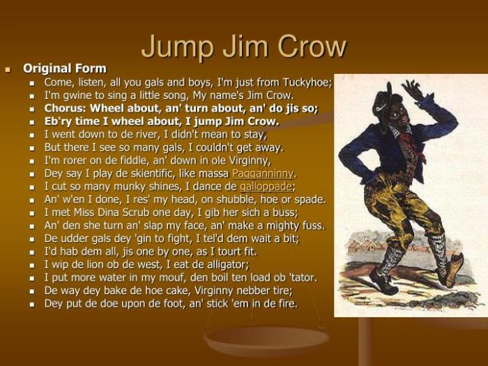 Jump jim crow song lyrics