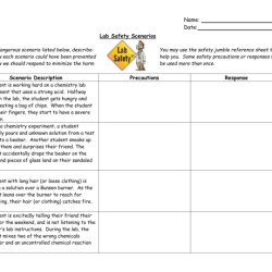 Lab safety scenarios worksheet pdf